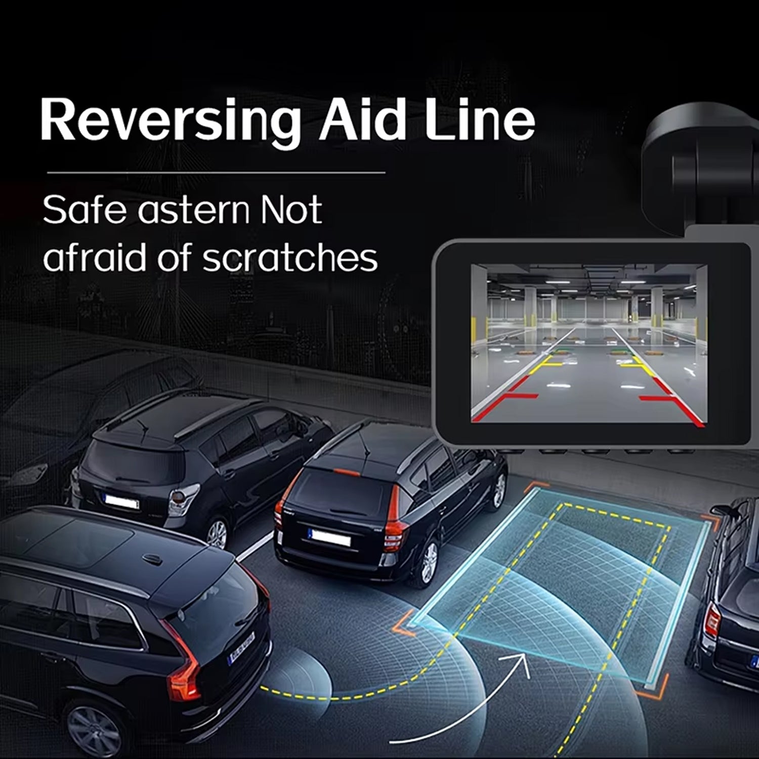 Dasimacal Triple-Channel Dashcam with WiFi and Night Vision