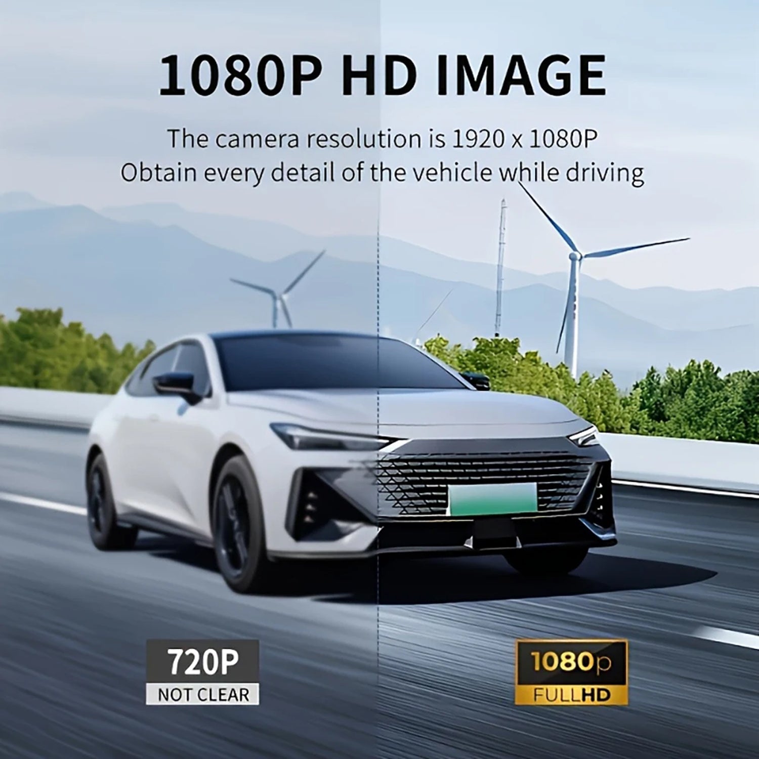 Dasimacal Triple-Channel Dashcam with WiFi and Night Vision