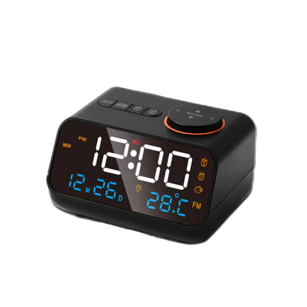 Dawlody Alarm Clock Radio with Dual USB Charging & LED Calendar