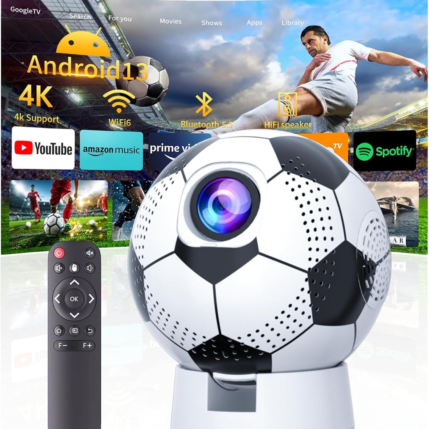 CinemyVex Mini Projector 1080P HD 180 Degree Rotation Outdoor Movies