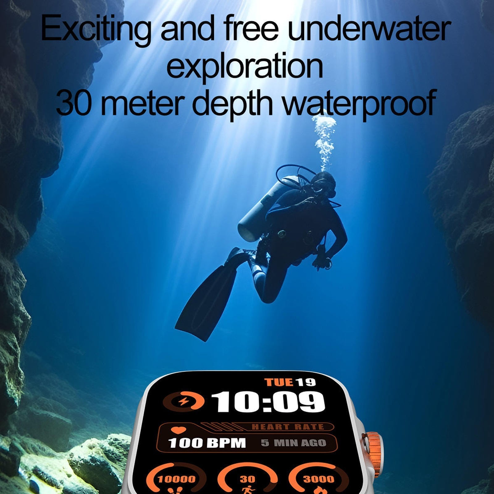 DelpinWat 30M Waterproof Swimming Smartwatch with GNSS