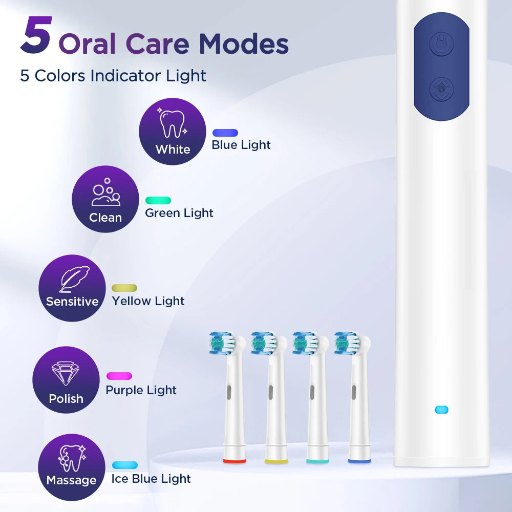DentiBruly Rotating Electric Toothbrush for Adults with Smart Timer