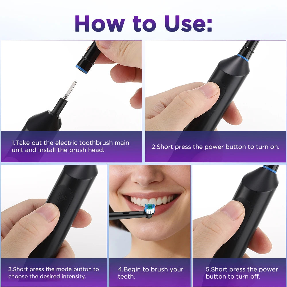 DentiBruly Rotating Electric Toothbrush for Adults with Smart Timer