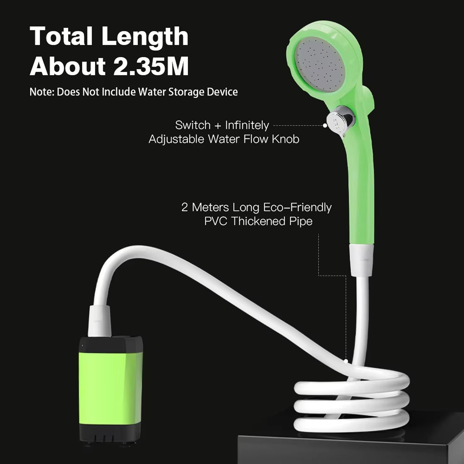 DusaRins Smart Portable Outdoor Shower with Digital Display