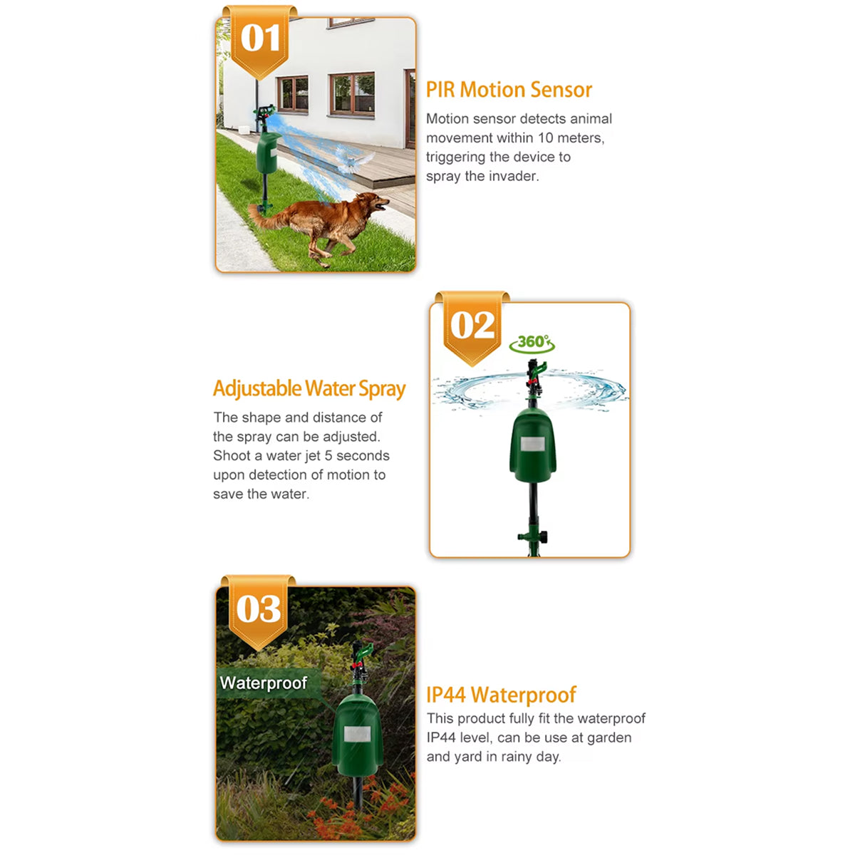 MotixSpray Motion Activated Sprinkler & Armadillo Deterrent