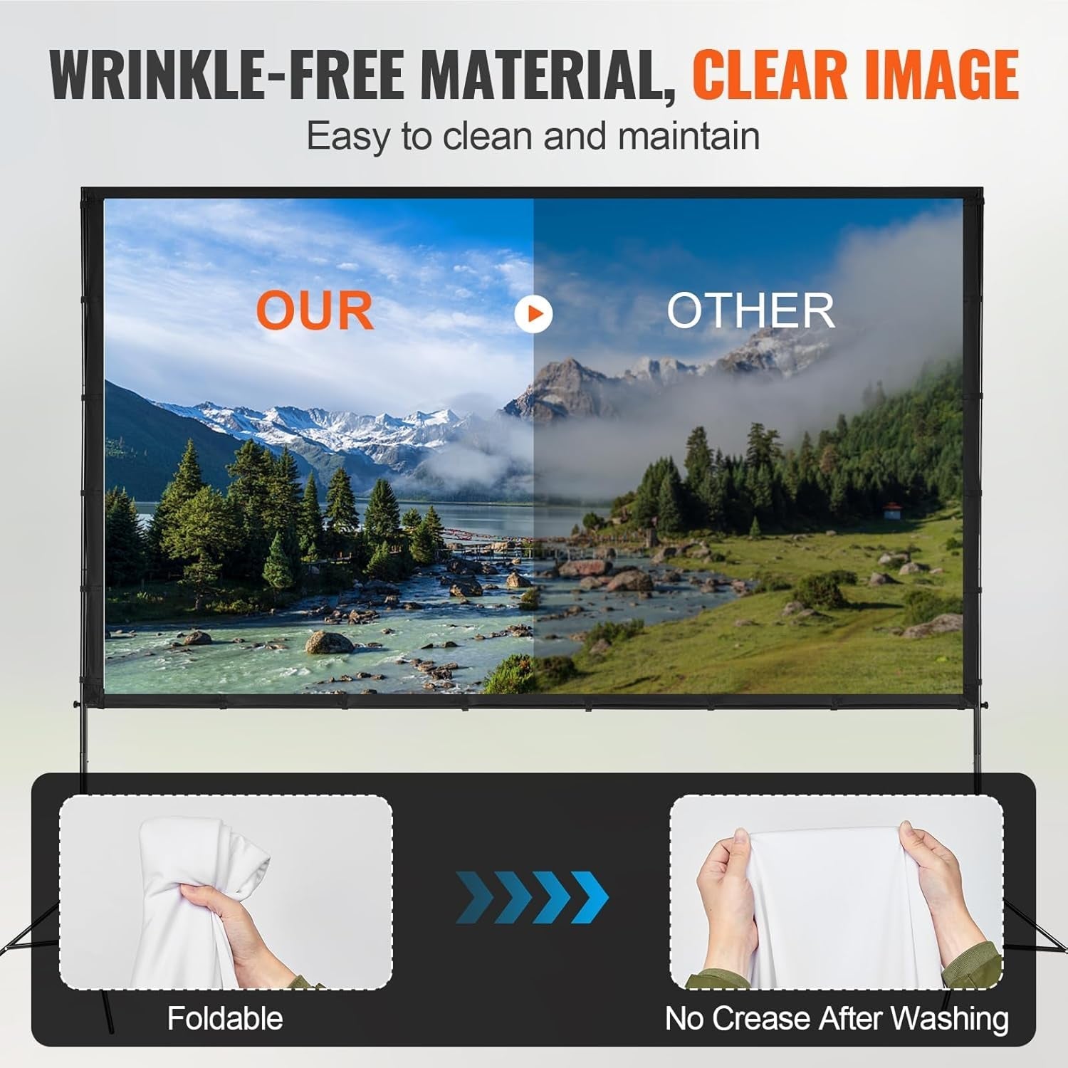 AiriViewi 120-inch Portable Outdoor Projector Screen with Stand