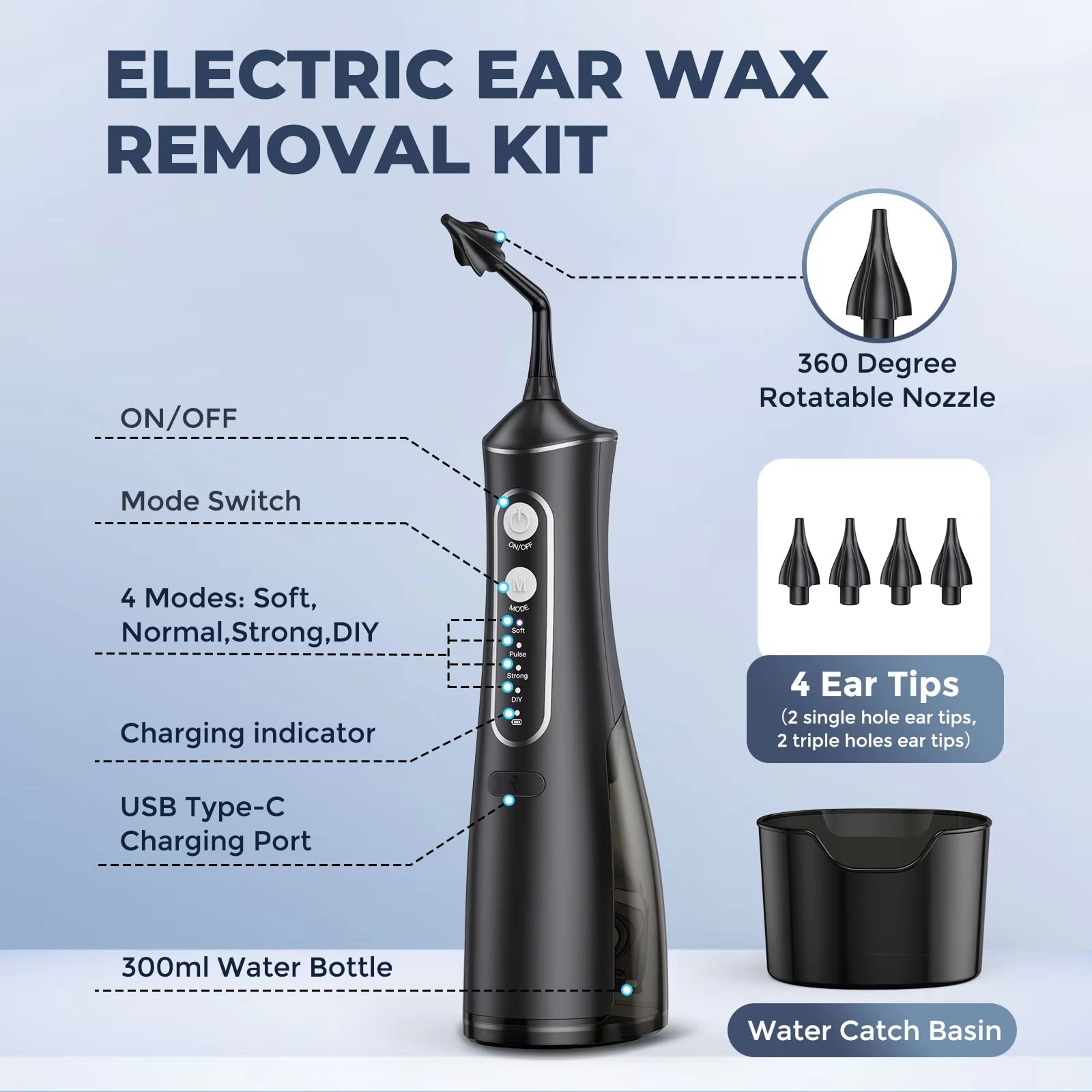 EarmBlis v2 Professional Water Irrigation Ear Wax Cleaner