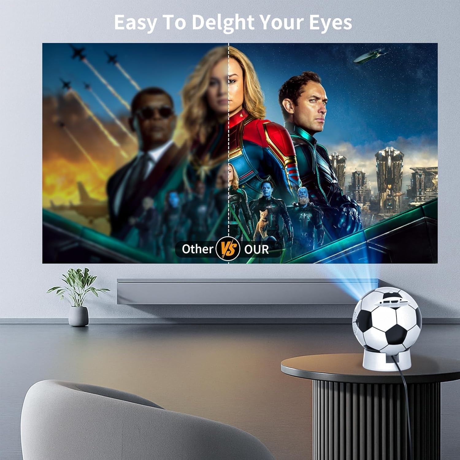 CinemyVex Mini Projector 1080P HD 180 Degree Rotation Outdoor Movies
