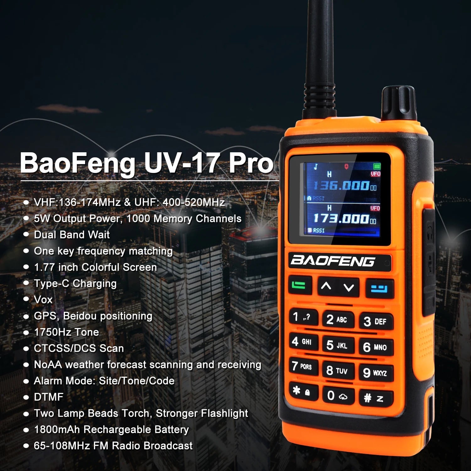Etherdio Rugged Dual-Band GPS Walkie Talkie & Ham Radio