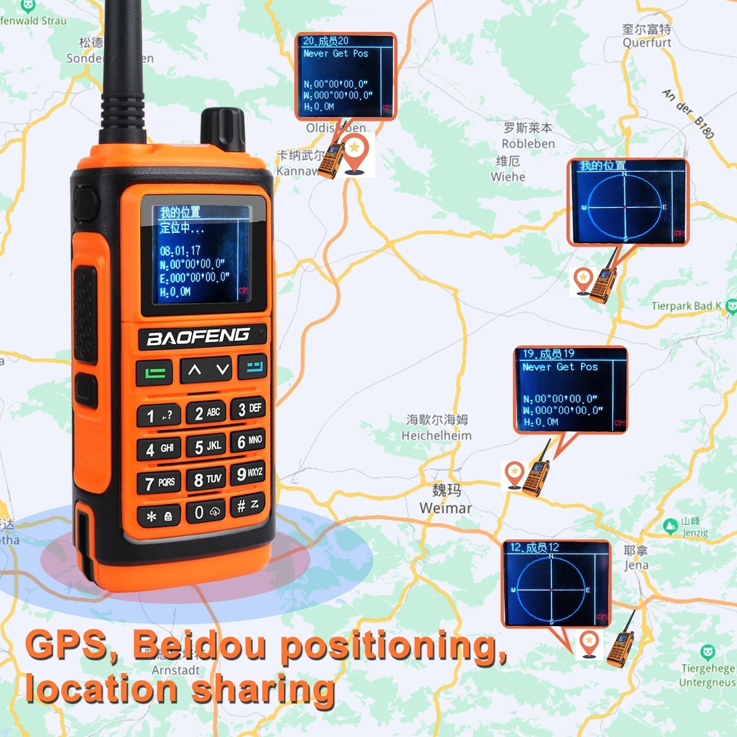 Etherdio Rugged Dual-Band GPS Walkie Talkie & Ham Radio