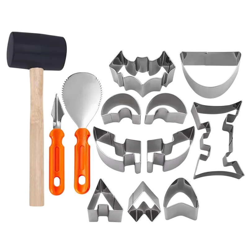 XpumpMax Stainless Steel Pumpkin Carving Kit with Stencils