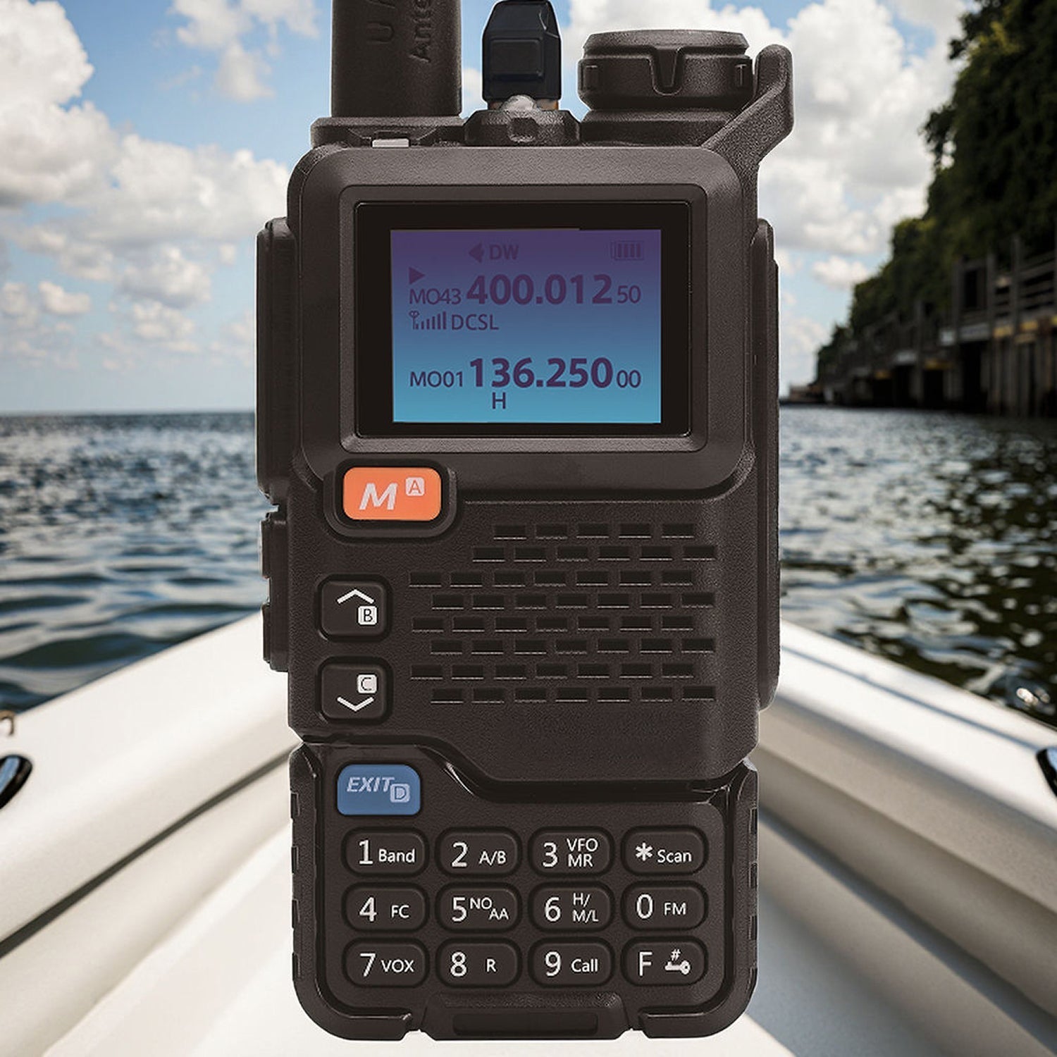 GriRadion Long Range 5W Marine Radio - 3KM Dual-Band VHF/UHF