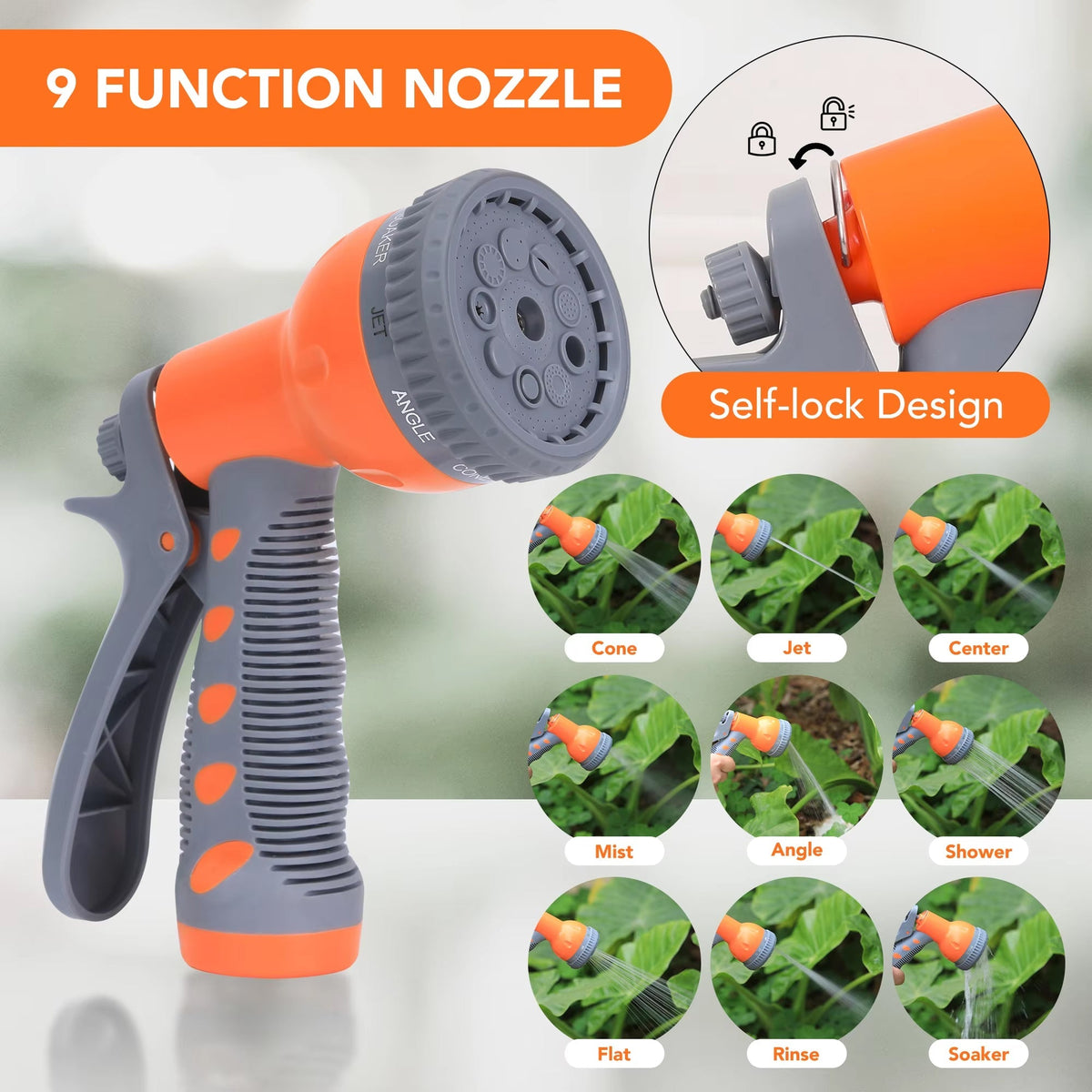 FlexCoily Retractable Garden Hose Reel | 50FT Wall-Mounted Auto-Rewind Hose