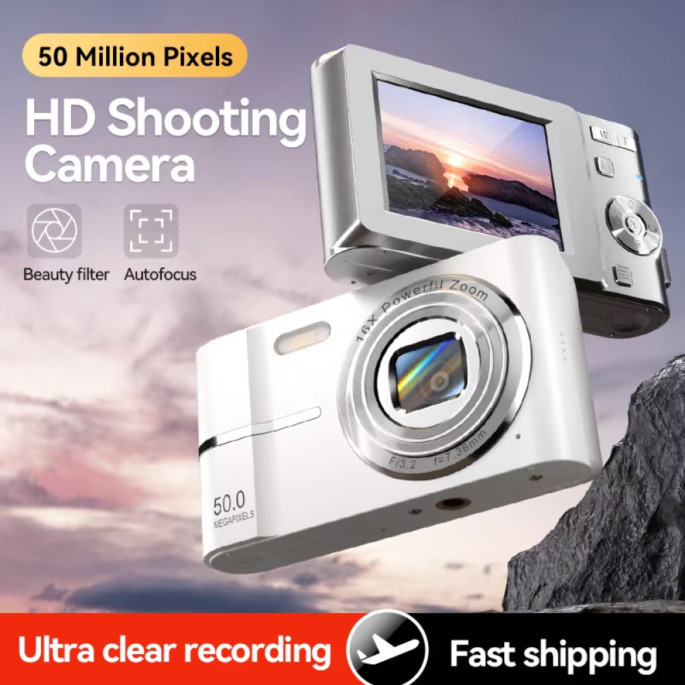 FoceeSnap 50MP 4K HD Digital Camera for Beginners and Vloggers
