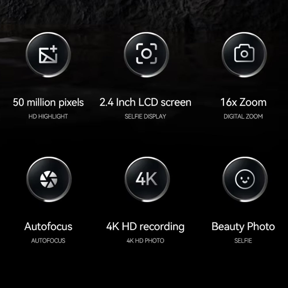 FoceeSnap 50MP 4K HD Digital Camera for Beginners and Vloggers