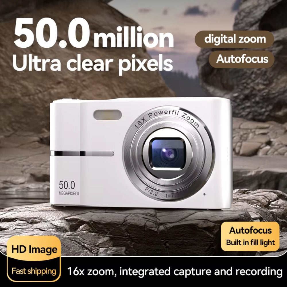 FoceeSnap 50MP 4K HD Digital Camera for Beginners and Vloggers