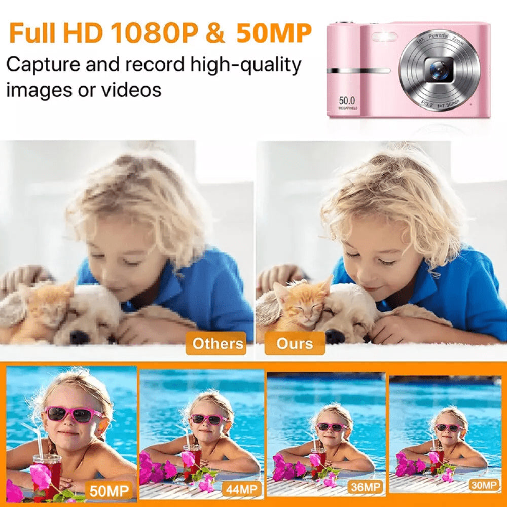 FoceeSnap 50MP 4K HD Digital Camera for Beginners and Vloggers