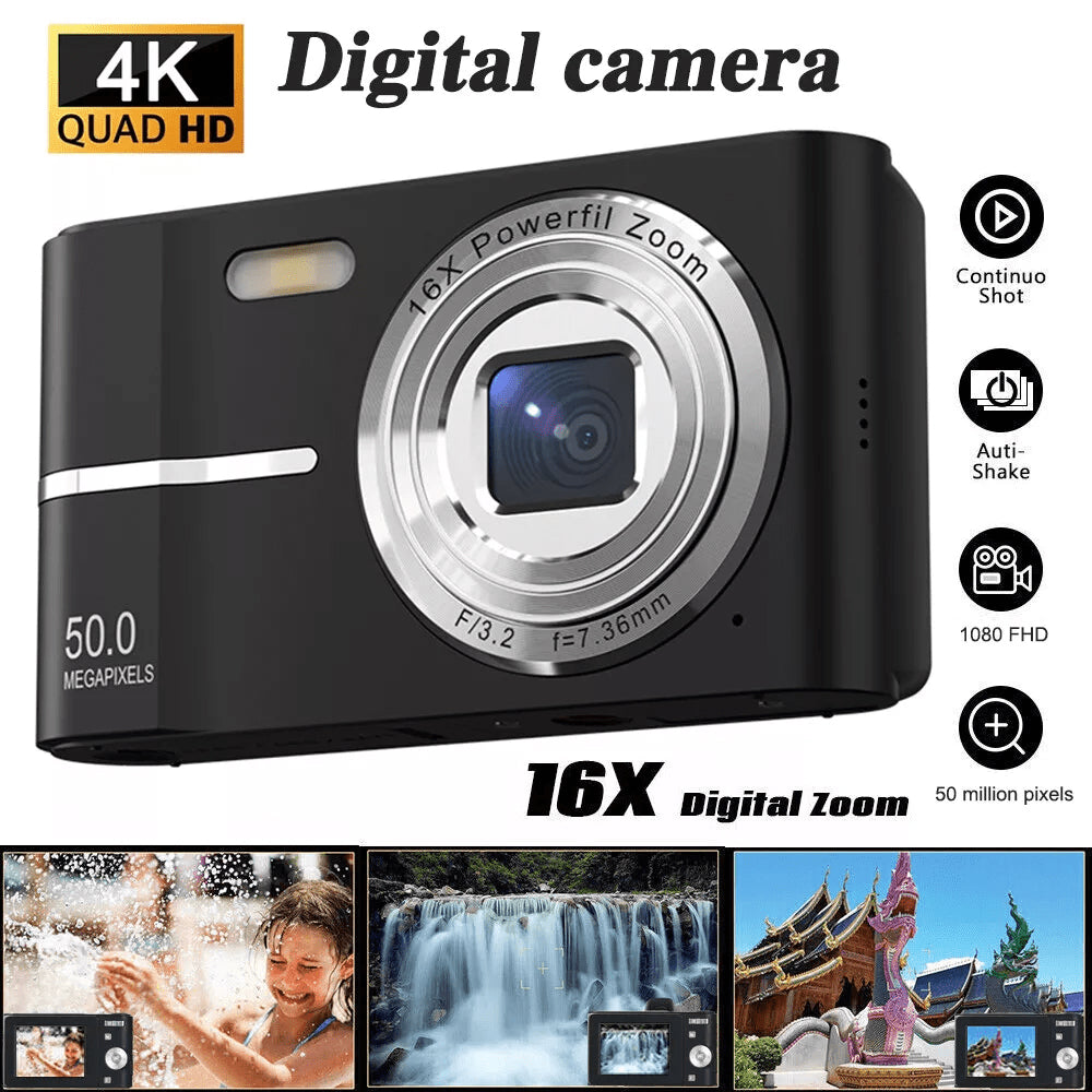 FoceeSnap 50MP 4K HD Digital Camera for Beginners and Vloggers