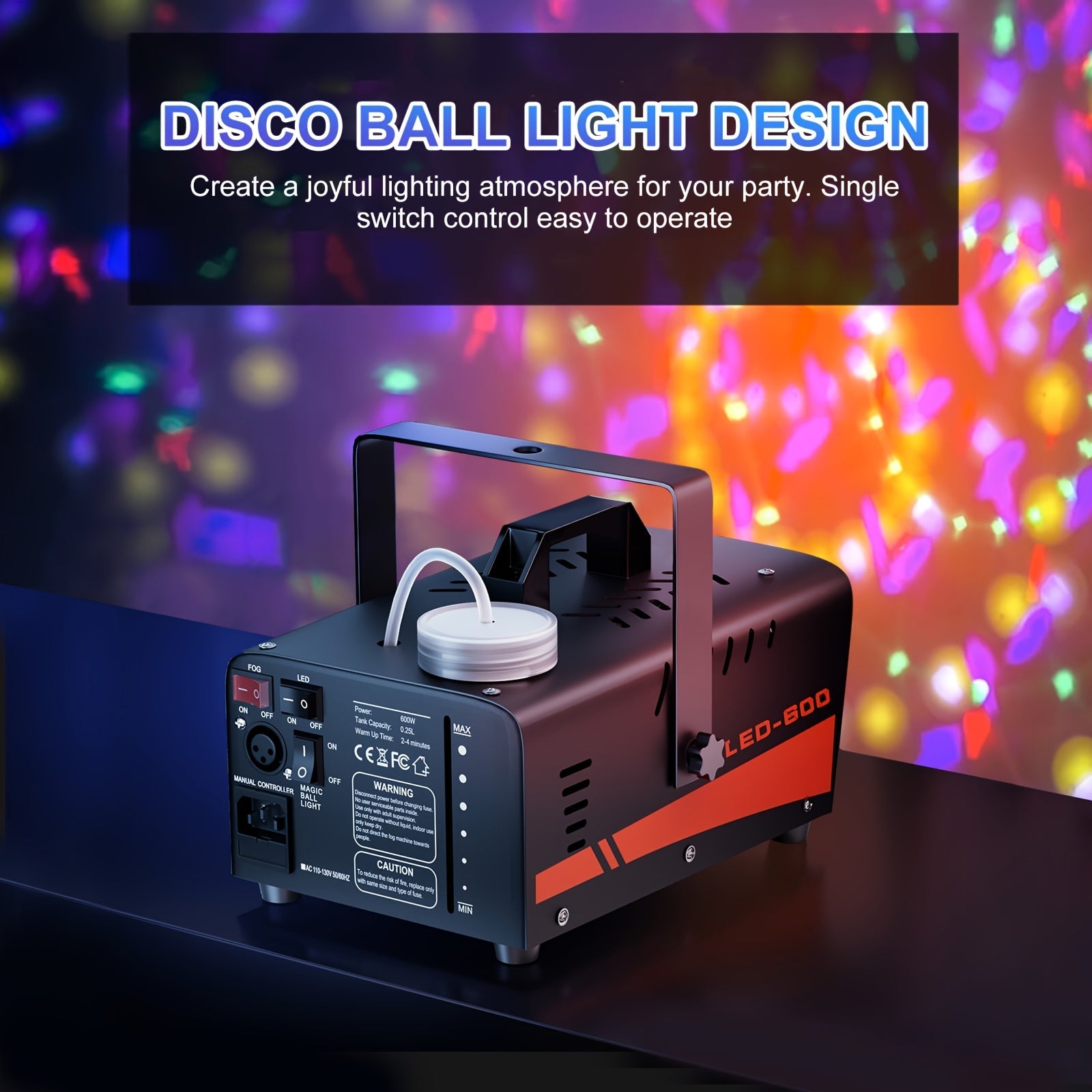 FogMatich 600W LED Fog Machine with Wireless Remote