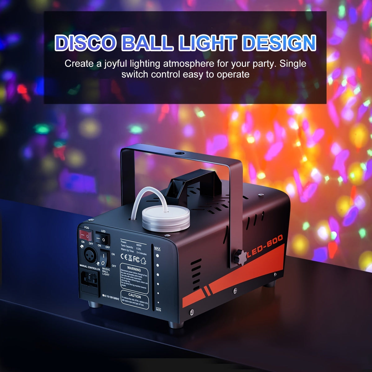 FogMatich 600W LED Fog Machine with Wireless Remote