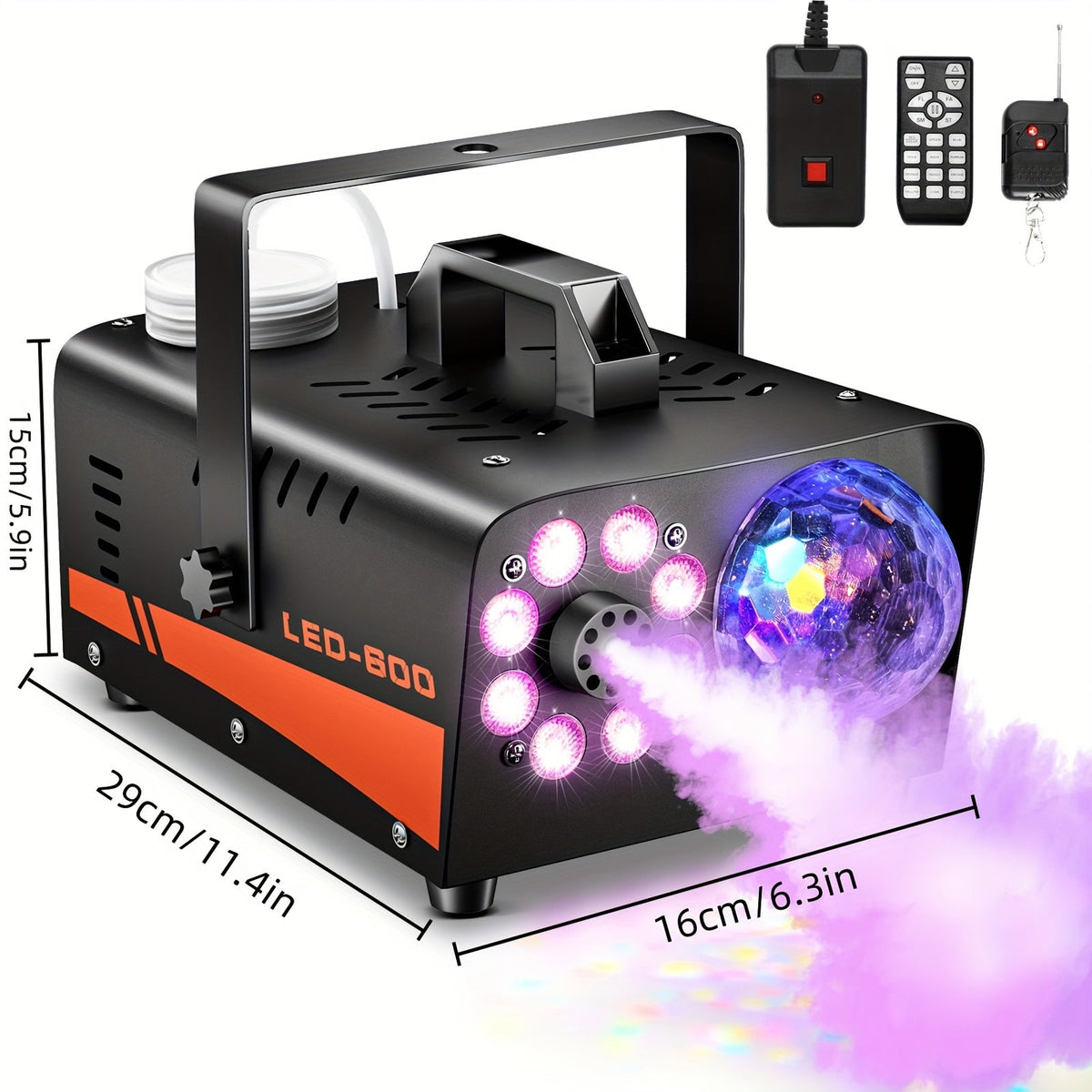 FogMatich 600W LED Fog Machine with Wireless Remote