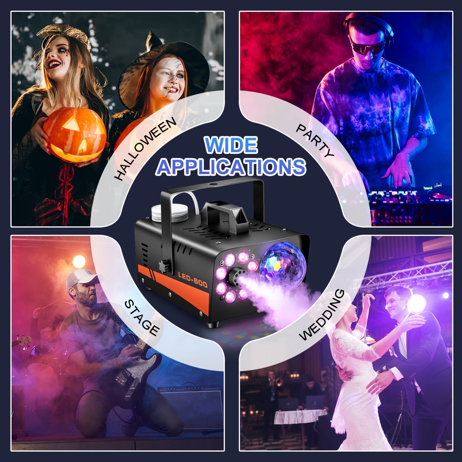FogMatich 600W LED Fog Machine with Wireless Remote