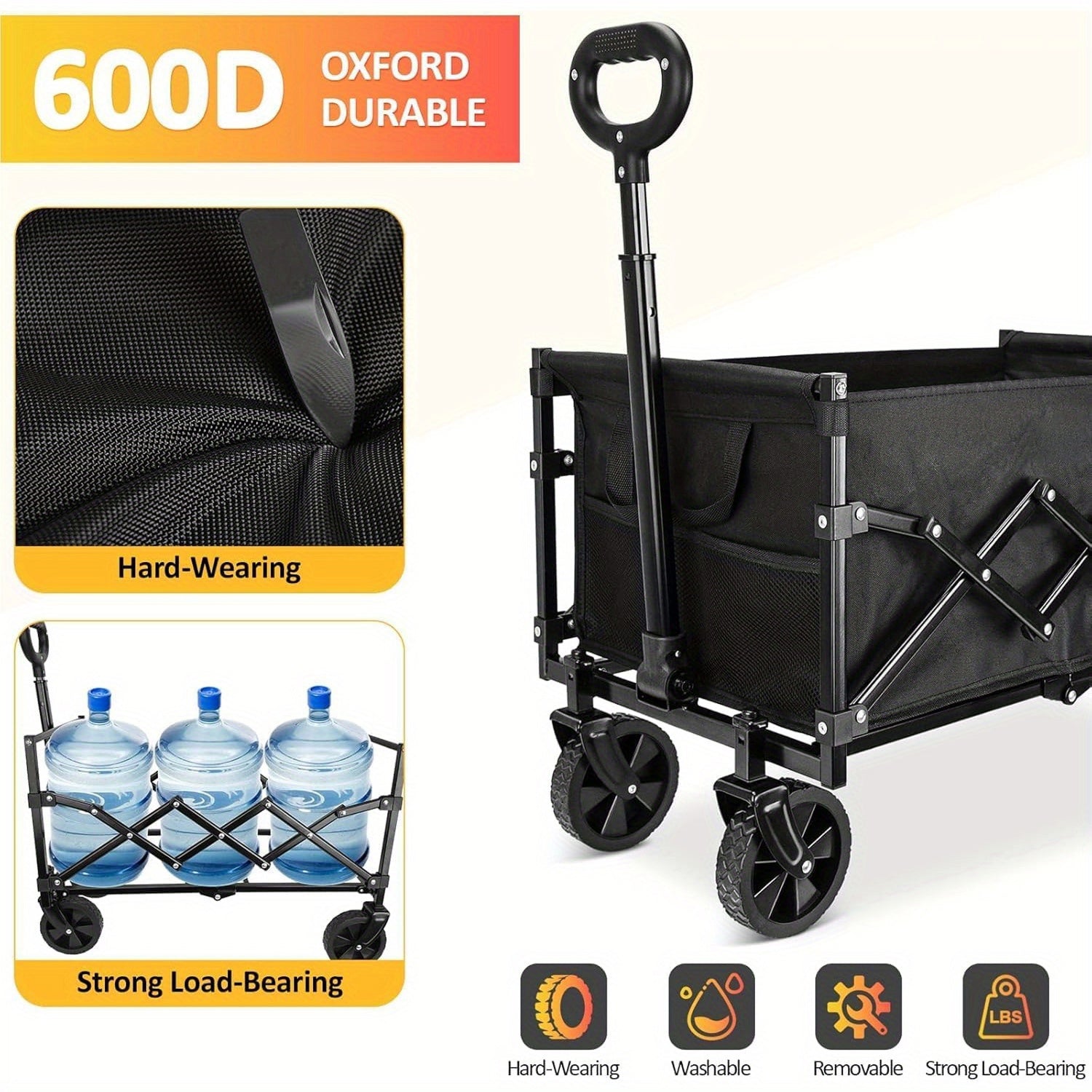 Fotticart All-Terrain Folding Utility Wagon for Camping and Beach