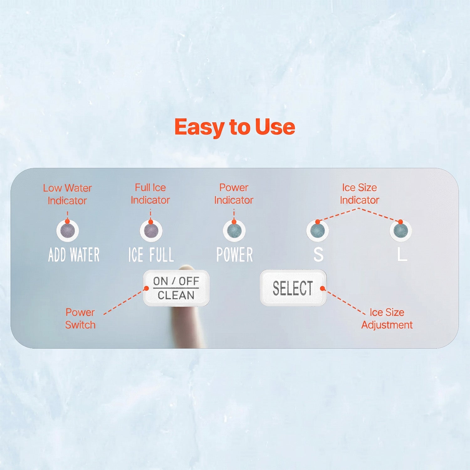 FrostalVy Portable Ice Maker 33lbs Daily Yield