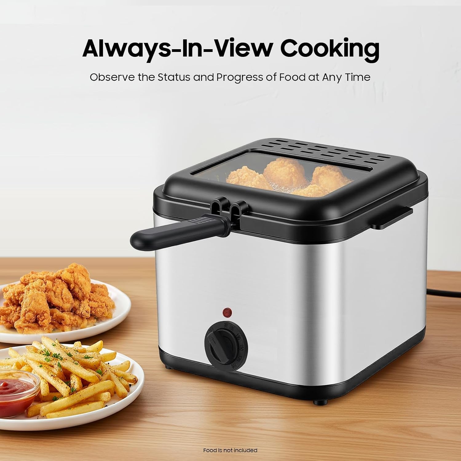 Frynexar Electric Deep Fat Fryer 2.5L 1000W Crispy Home Frying