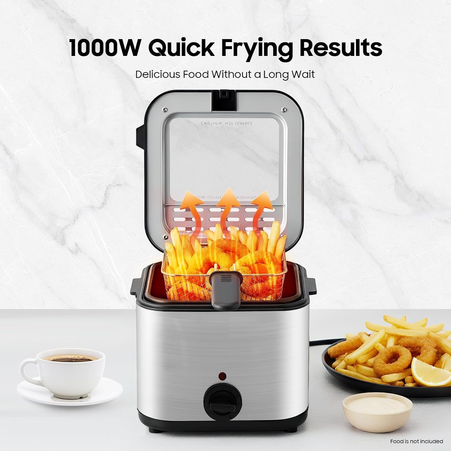 Frynexar Electric Deep Fat Fryer 2.5L 1000W Crispy Home Frying