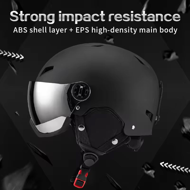 VottMet Ski & Snowboard Helmet with Integrated Anti-Dazzle Visor