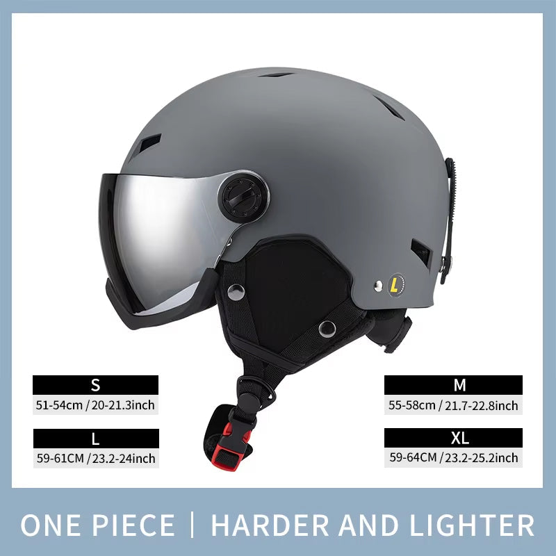 VottMet Ski & Snowboard Helmet with Integrated Anti-Dazzle Visor