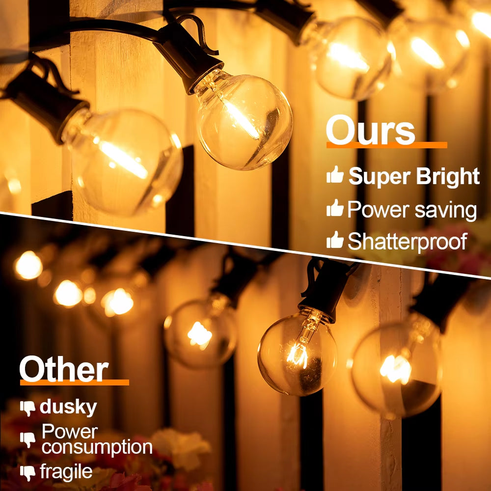 GloStrani Solar Powered Outdoor LED String Lights
