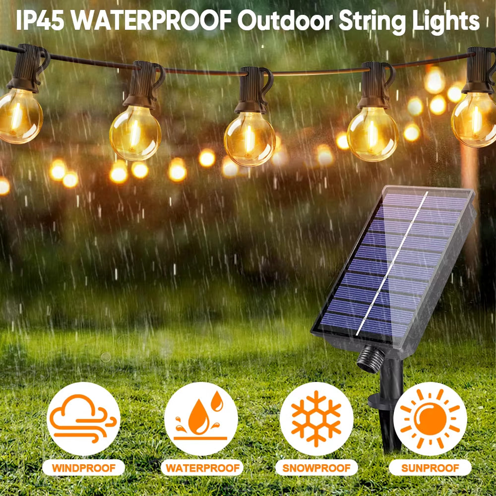 GloStrani Solar Powered Outdoor LED String Lights