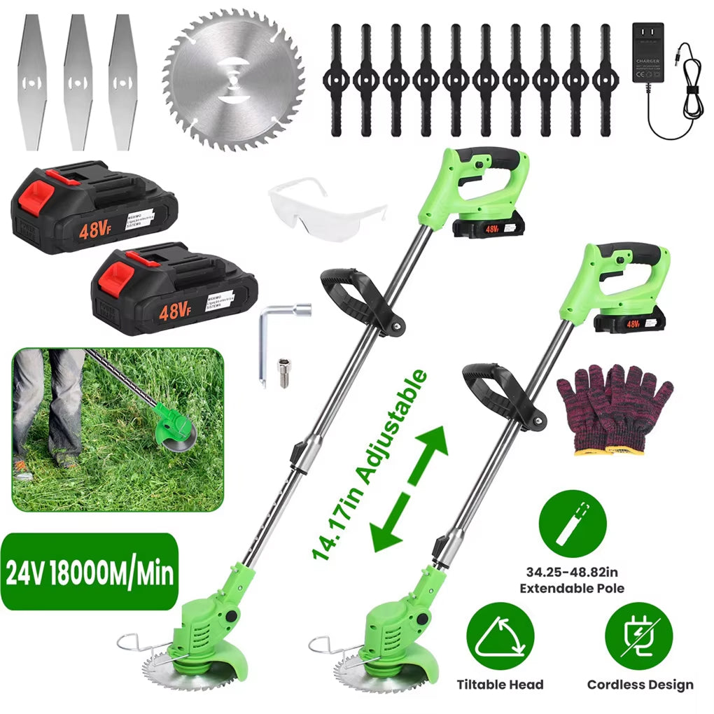 Yardex Cordless Weed Eater & Brush Cutter | Lightweight Lawn Trimmer