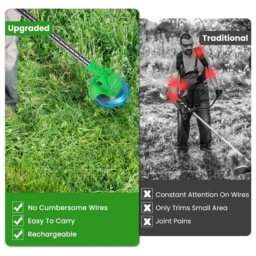 Yardex Cordless Weed Eater & Brush Cutter | Lightweight Lawn Trimmer