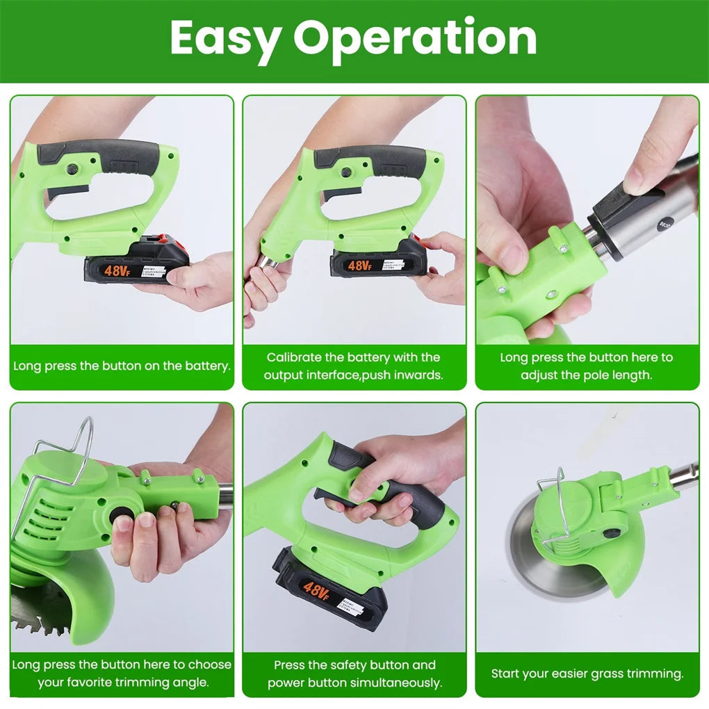 Yardex Cordless Weed Eater & Brush Cutter | Lightweight Lawn Trimmer