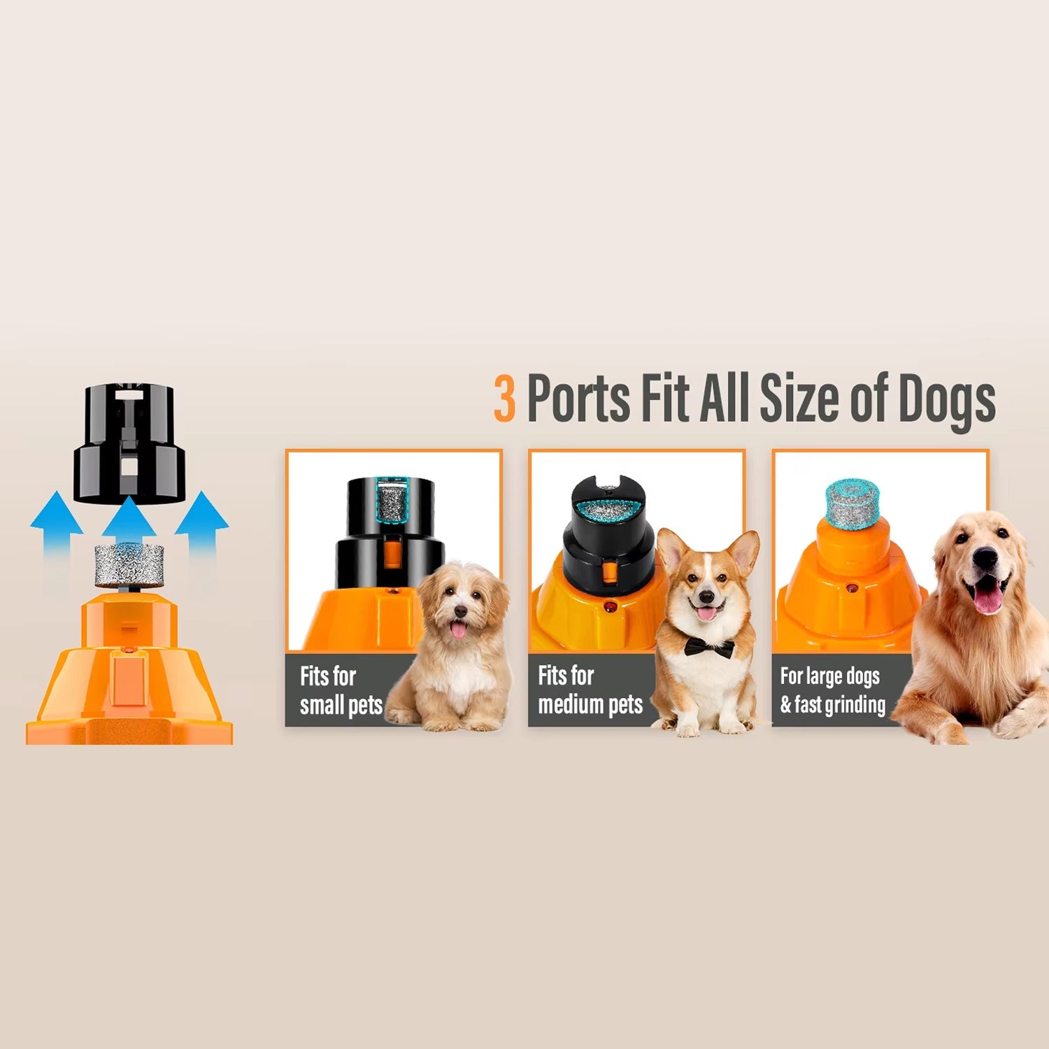 GrinPaw Ultra-Quiet Dog Nail Grinder with LED Lights