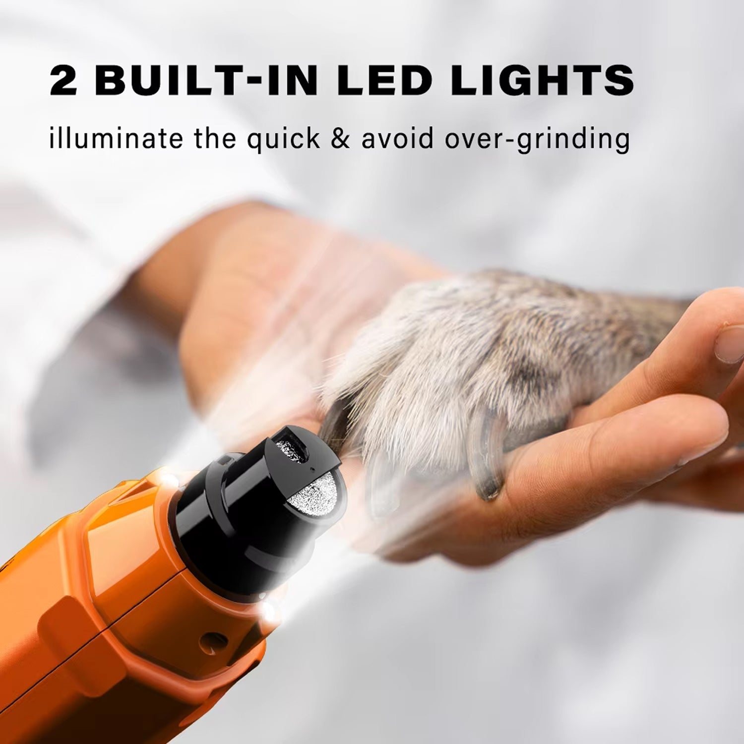 GrinPaw Ultra-Quiet Dog Nail Grinder with LED Lights