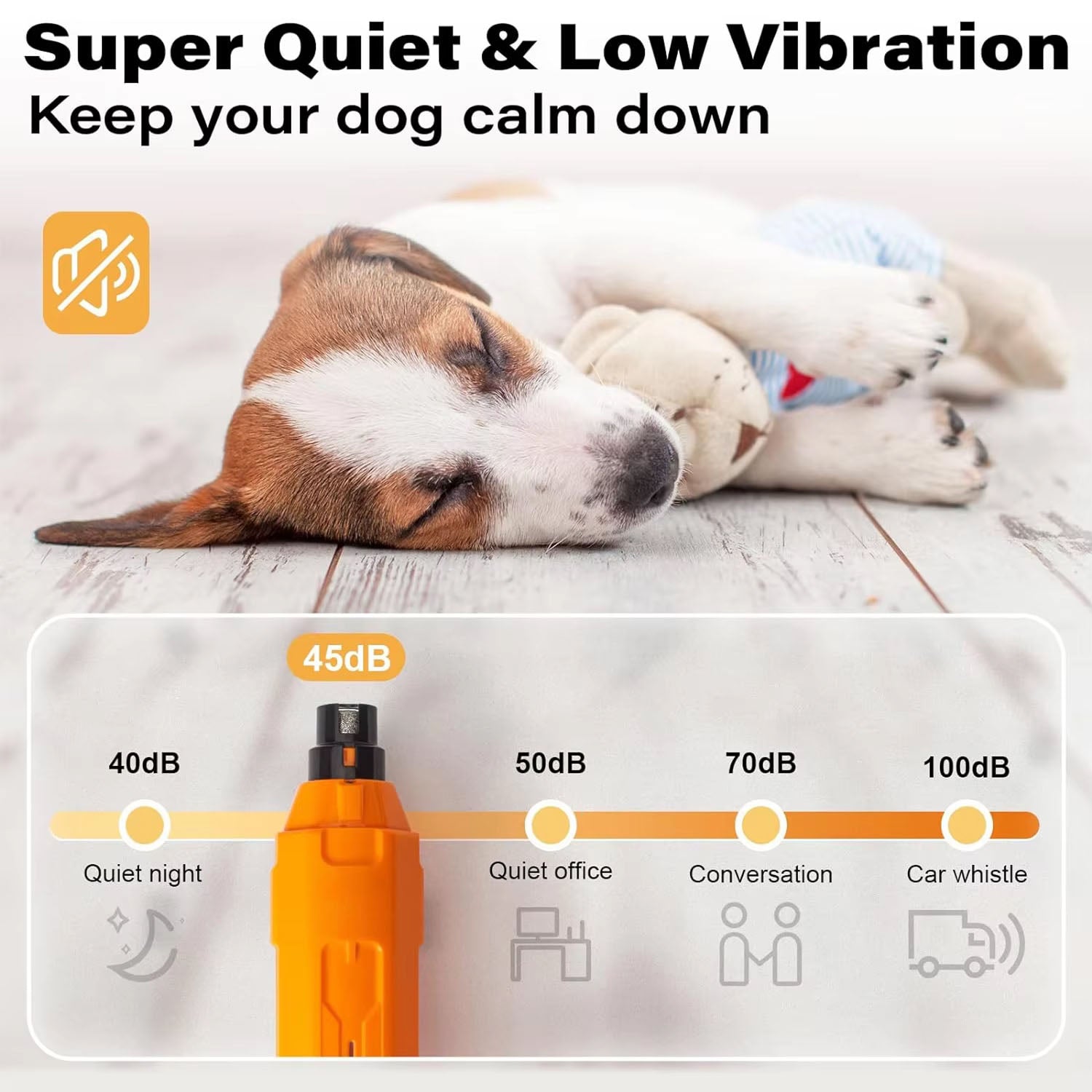 GrinPaw Ultra-Quiet Dog Nail Grinder with LED Lights