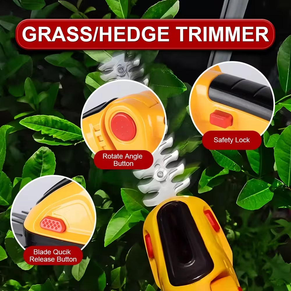 GrinWatt Cordless 2-in-1 Hedge & Grass Trimmer