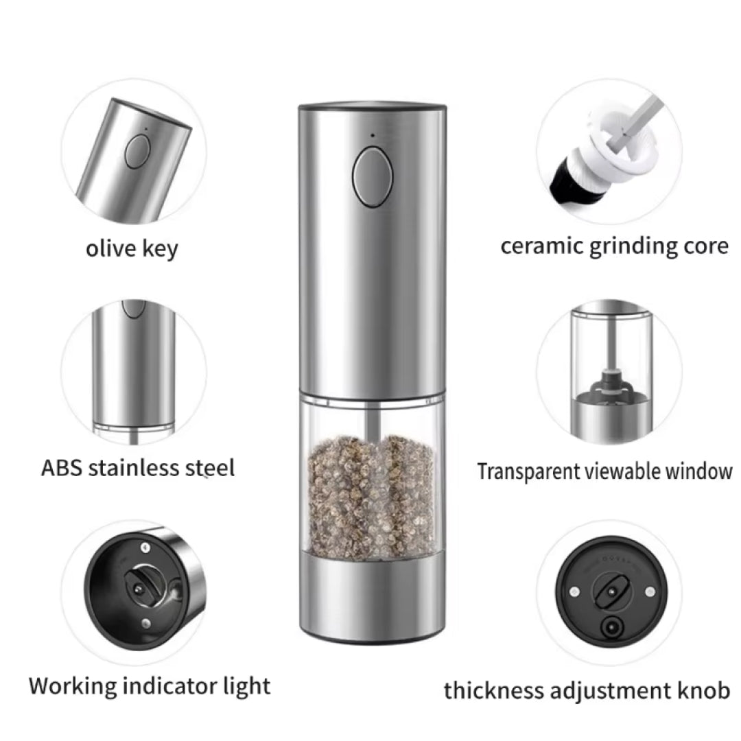 GrindPep Electric Salt and Pepper Grinder Set