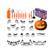 HaloCarve 37-Piece Heavy Duty Pumpkin Carving Kit with Stencils & Case