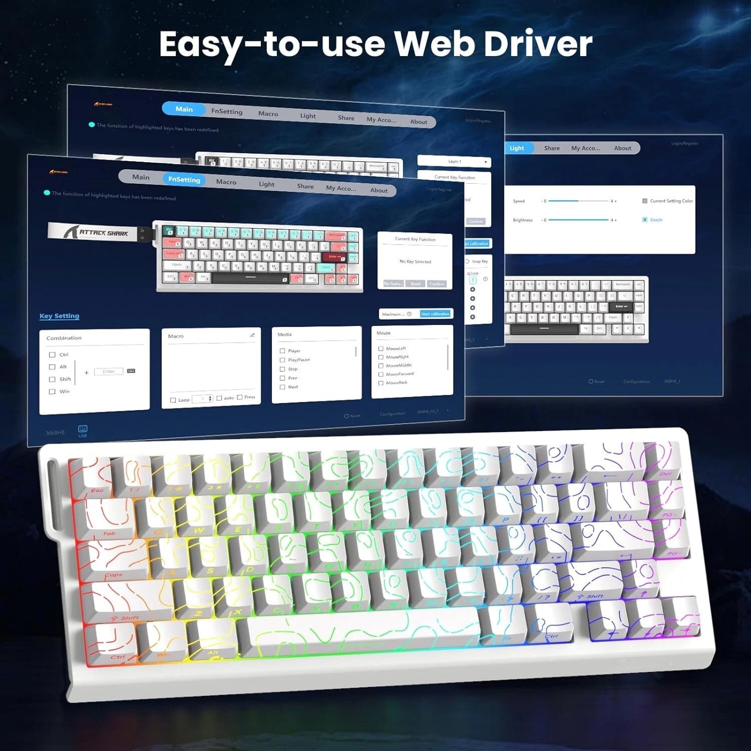 HexiFlyx Hall Effect Magnetic Keyboard 8000Hz Polling