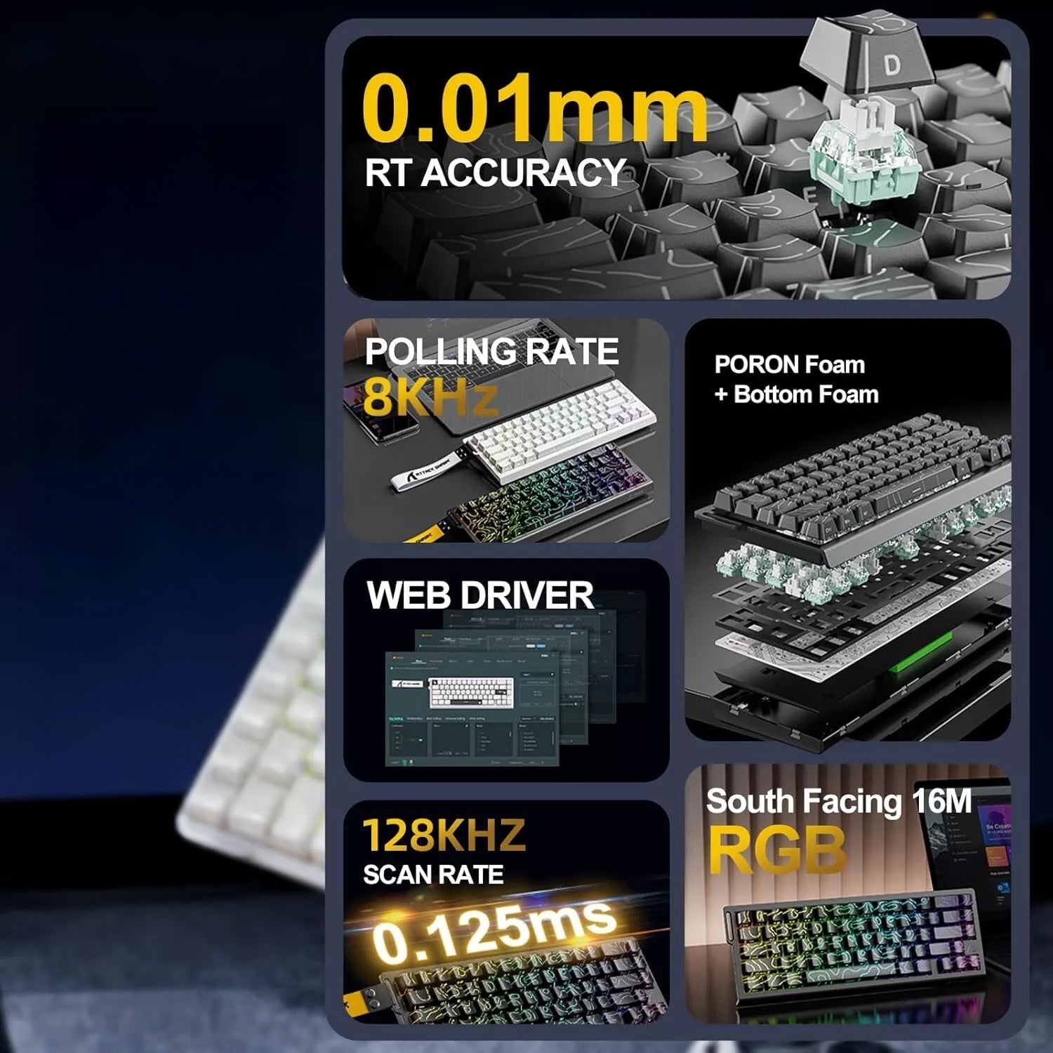 HexiFlyx Hall Effect Magnetic Keyboard 8000Hz Polling