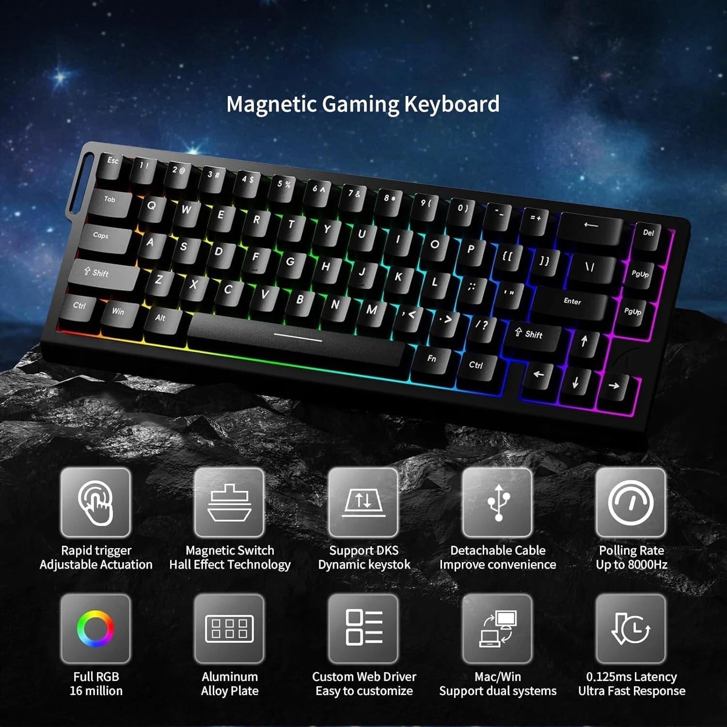 HexiFlyx Hall Effect Magnetic Keyboard 8000Hz Polling