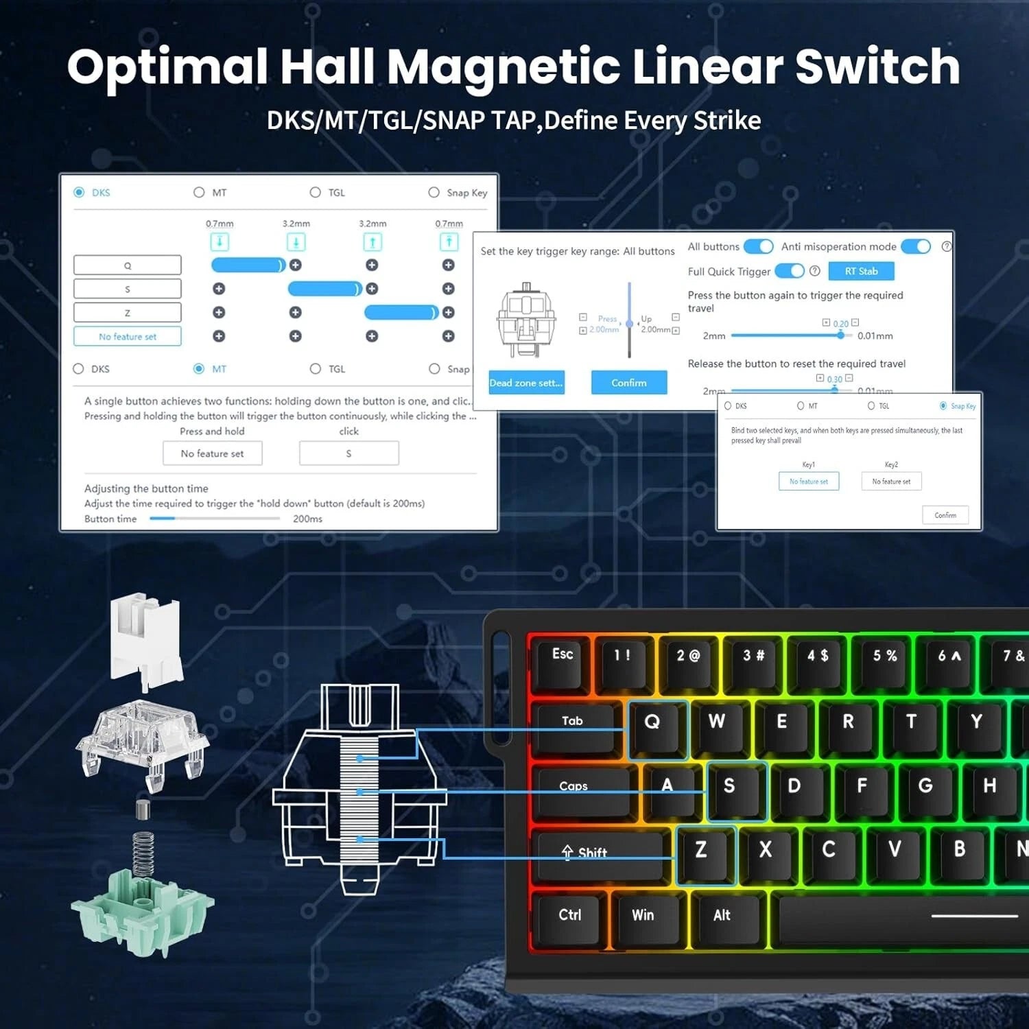 HexiFlyx Hall Effect Magnetic Keyboard 8000Hz Polling