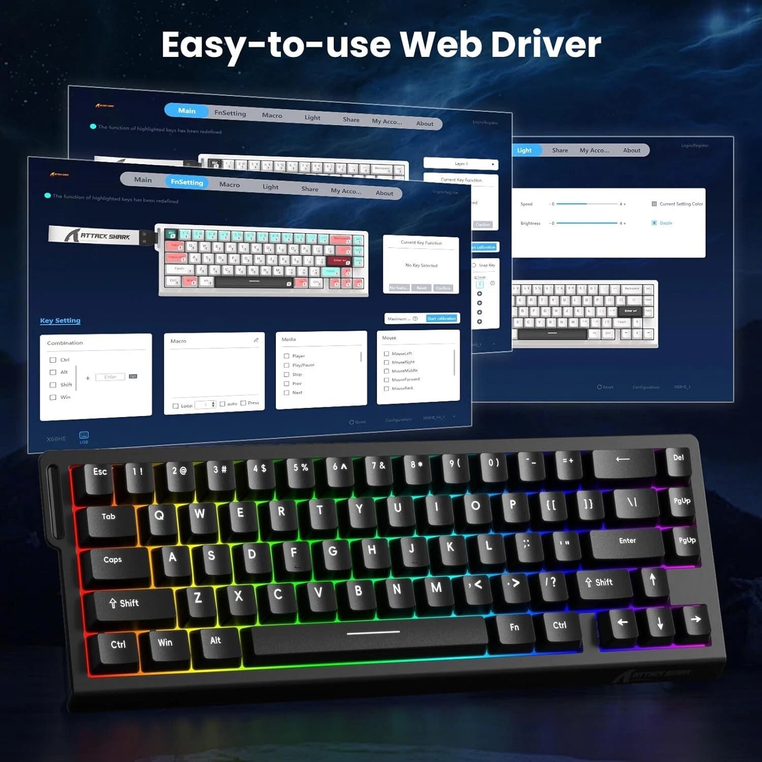 HexiFlyx Hall Effect Magnetic Keyboard 8000Hz Polling