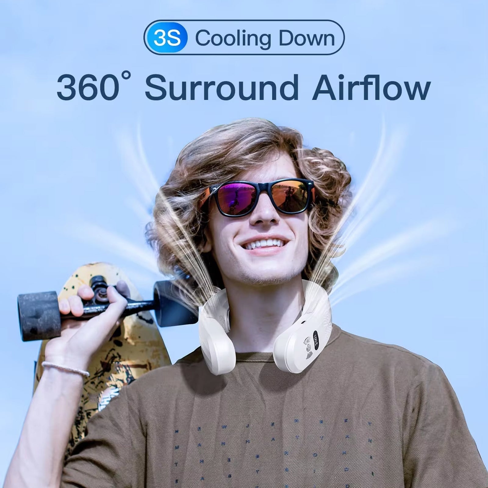HulaZepyr Wearable Neck Fan with Cooling and Heating