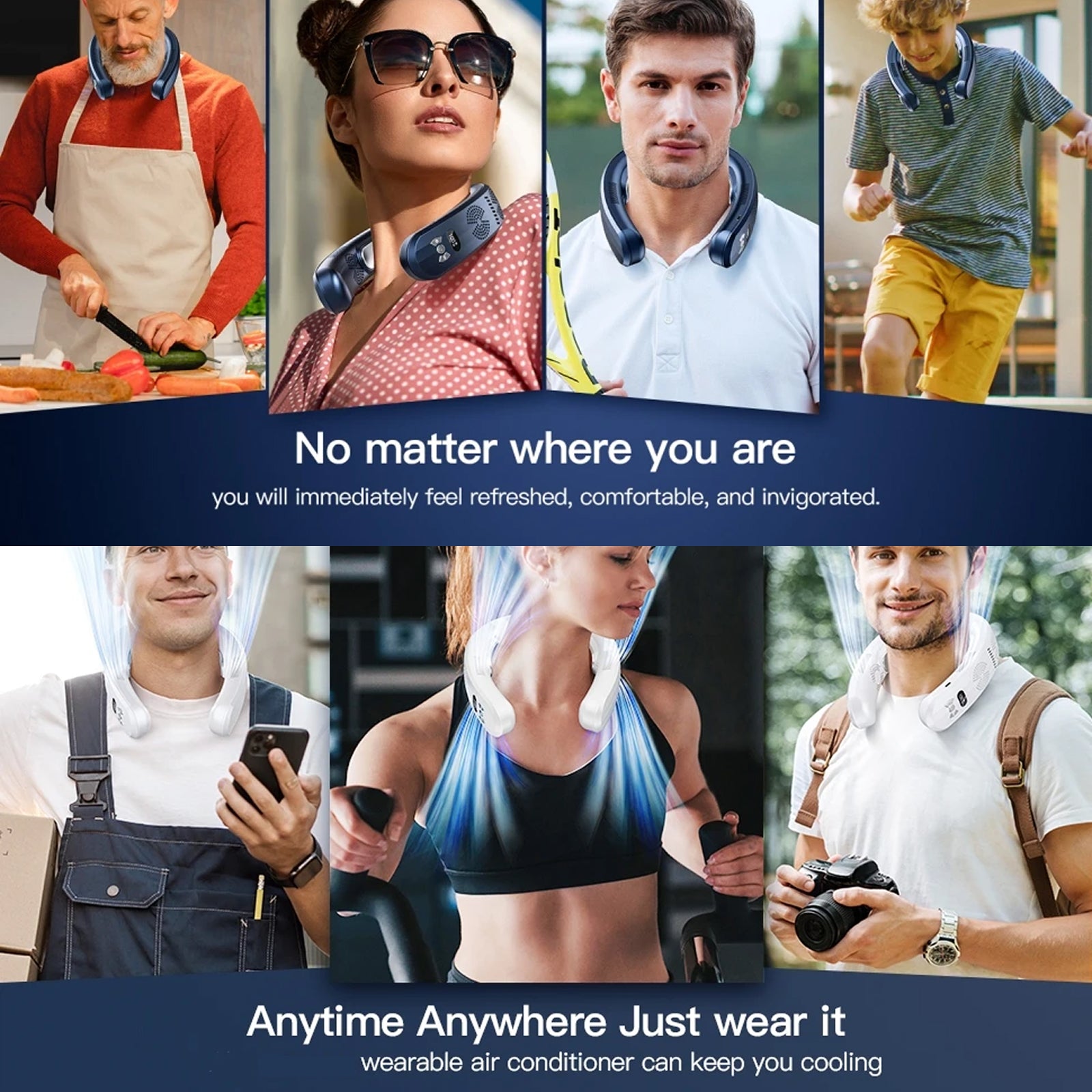 AirCoolix Wearable Neck Air Conditioner with 6000mAh Battery